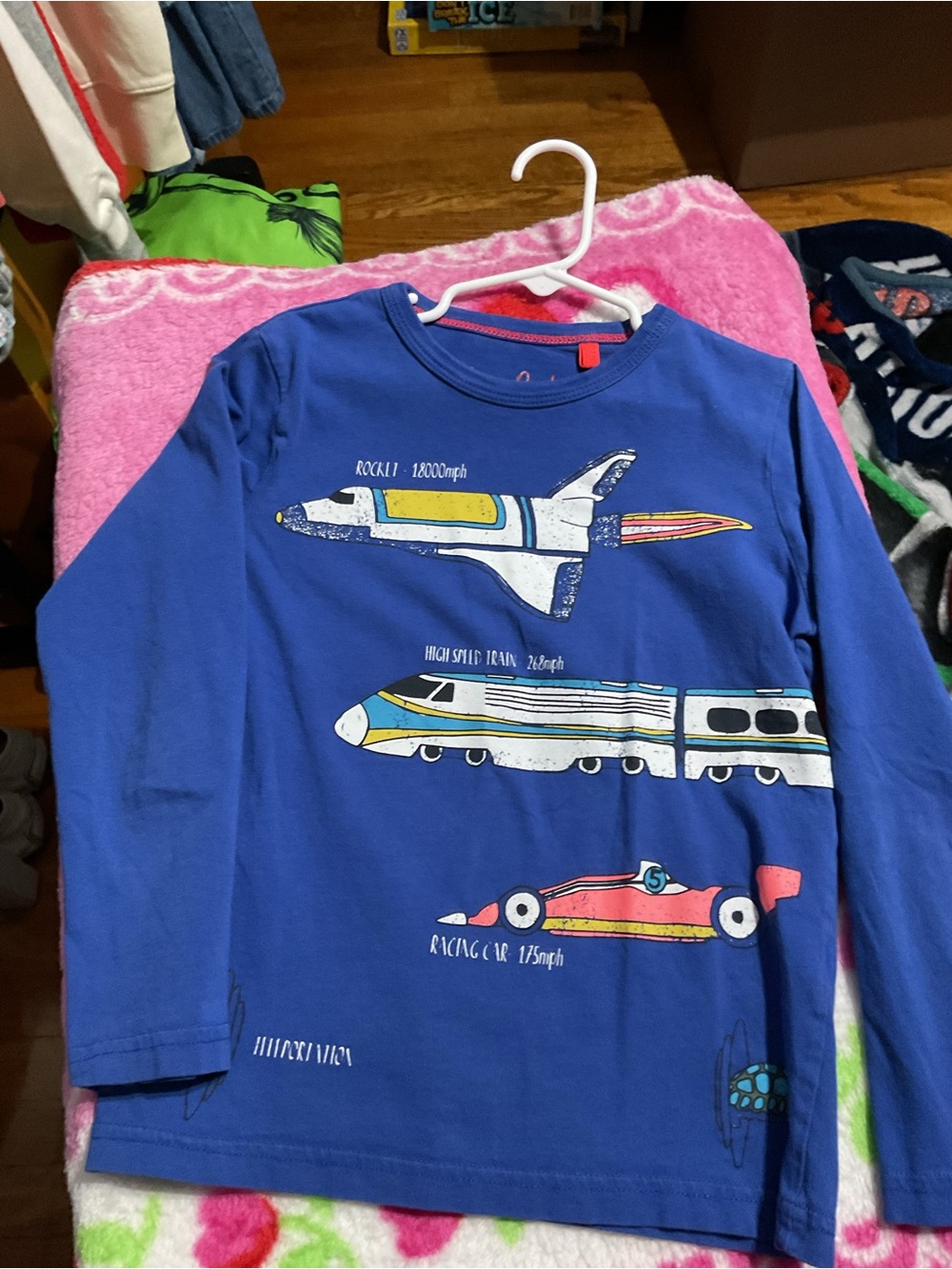 Blue Kids Long-Sleeve Mini Boden Graphic Tee